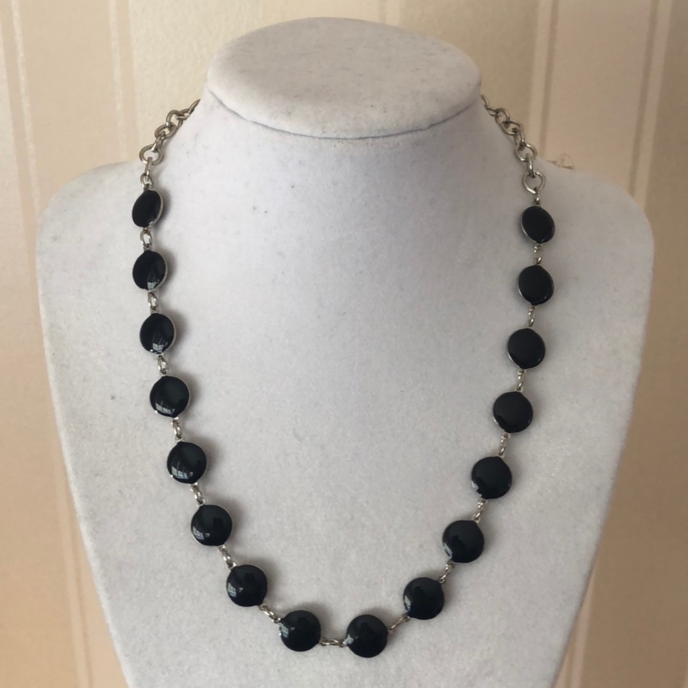 Silver and deep navy necklace